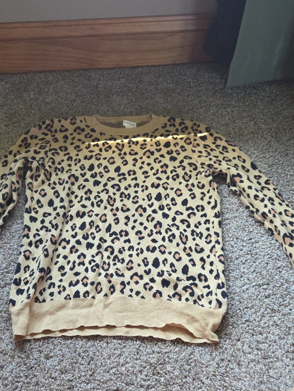 Crewcuts Beige and Black Leopard Print Sweater
